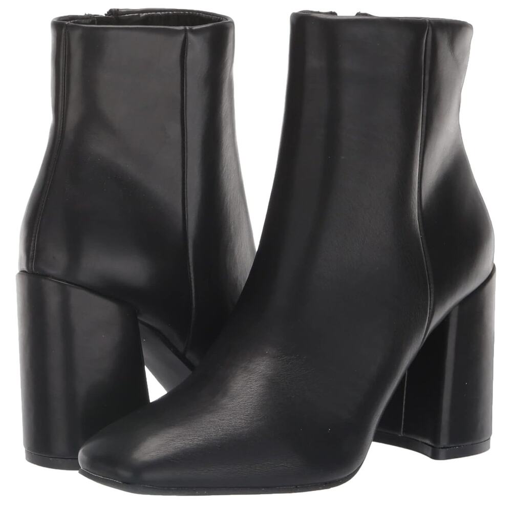 Steven Madden Girl Block Heel Faux Leather Black Booties Size 8.5 Whimsigoth